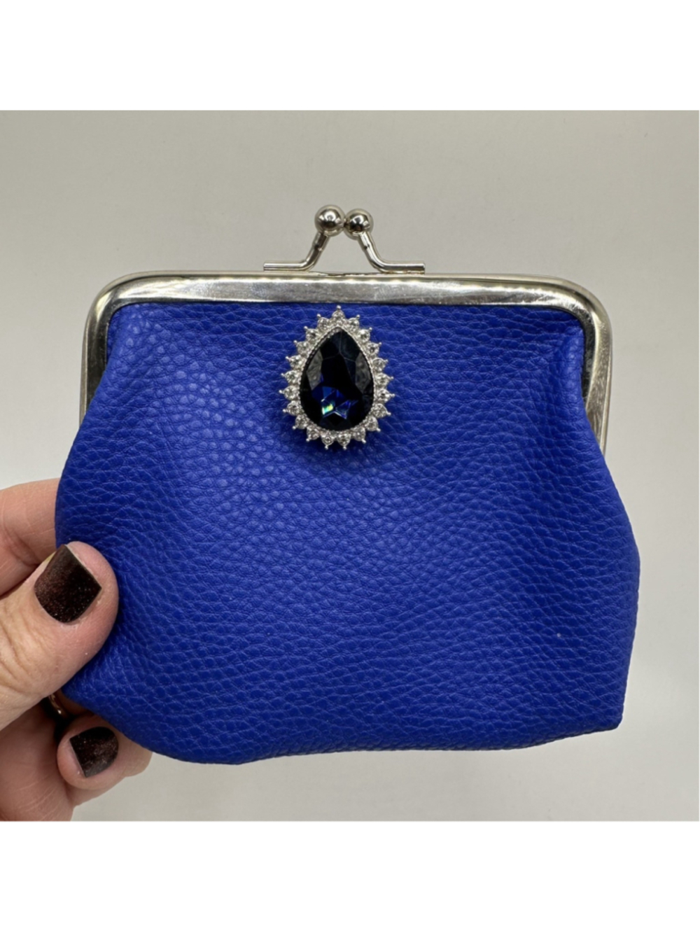 Snap Jewelry Credit Card Coin Purse Blue & Deep Blue Oval 18mm Ginger Snap NWT
